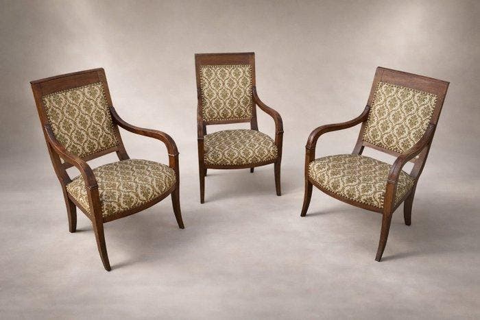 Fauteuil (3) - hard hout - Franse Empire-fauteuils, Antiek en Kunst, Antiek | Overige Antiek