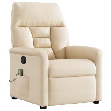 vidaXL Massagestoel microvezelstof beige, Verzenden, Nieuw