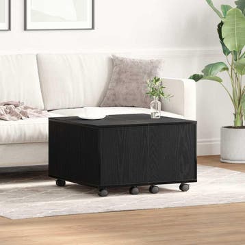 vidaXL Salontafel Zwart Eiken 60 x 60 x 38 cm Bewerkt hout, Verzenden