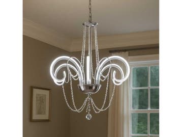 Veiling - LED Kroonluchter – 48W – 3200K – Chroom –, Huis en Inrichting, Nieuw
