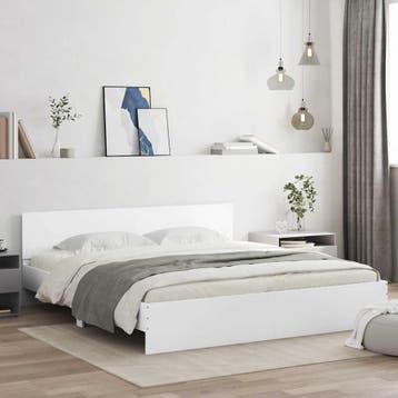 vidaXL Bedframe met hoofdeinde wit 180x200 cm, Huis en Inrichting, Verzenden, Nieuw