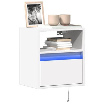 vidaXL Tv-wandmeubel met LED-verlichting 41x31x45 cm wit, Verzenden, Nieuw