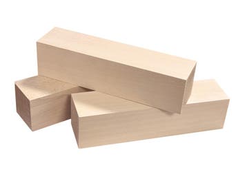 Set van 9 blokken lindehout (5x5x20 cm, om te bewerken of m, Doe-het-zelf en Bouw, Verzenden, Nieuw