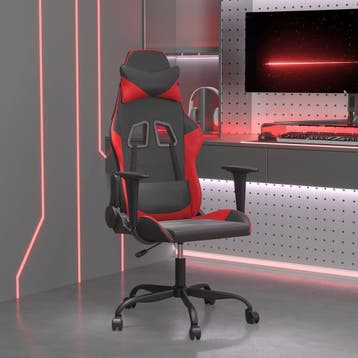 vidaXL Massage gamestoel kunstleer zwart en rood, Verzenden