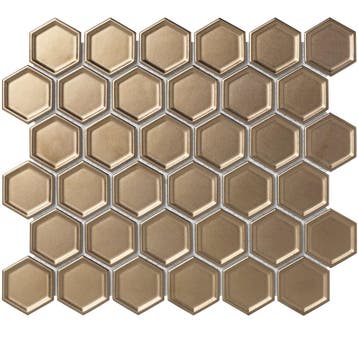 Wand Mozaïek Tegels Factory Hexagon Metallic Brons - Matj.., Nieuw, Ophalen of Verzenden, 20 tot 40 cm, 10 m² of meer