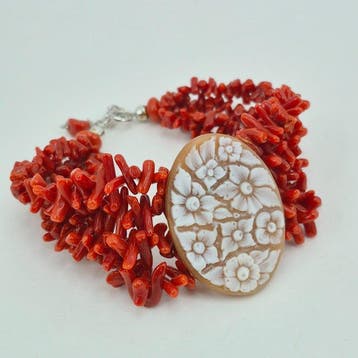 Koraal - Zilver - Armband - CORALLO MEDITERRANEO