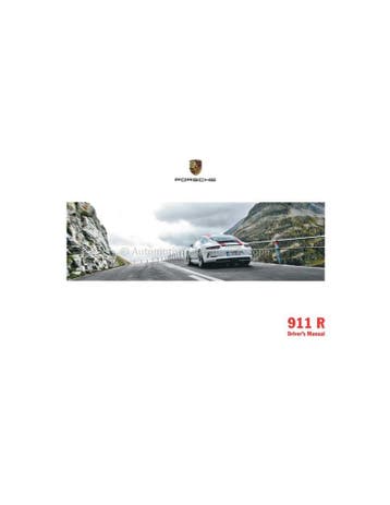 2016 PORSCHE 911 R INSTRUCTIEBOEKJE ENGELS