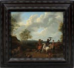 Circle of Philips Wouwerman (1619-1668) - Falconry Scene, Antiek en Kunst
