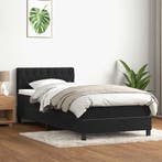 vidaXL Boxspring met matras fluweel zwart 90x210 cm, Verzenden, Nieuw