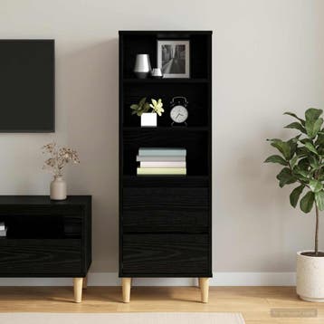 vidaXL Highboard Zwart eiken 40 x 36 x 110 cm Bewerkt hout, Verzenden, Nieuw