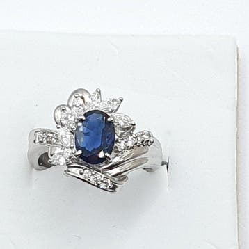 Zonder minimumprijs - Ring Platina - 1.95ct. tw. Saffier -, Nieuw