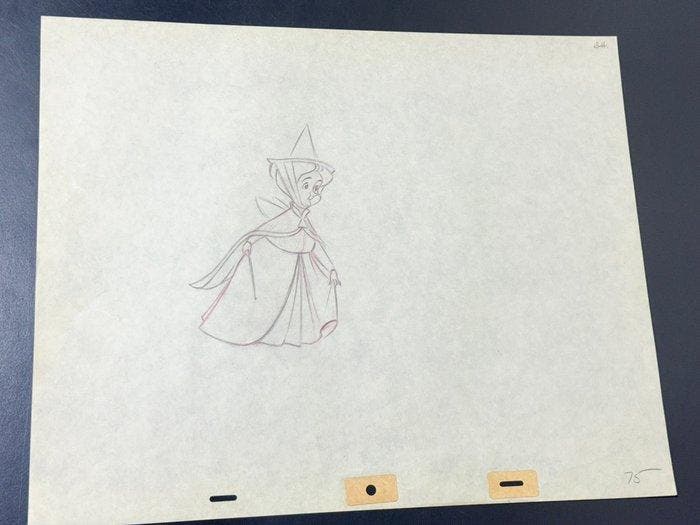 Walt Disney - Originele animatietekening Fauna - Sleeping, Verzamelen, Disney