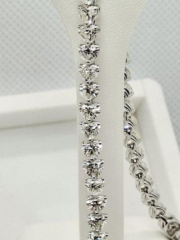 Bracelet de tennis - 18 carats Or blanc - 9.45ct. tw. -