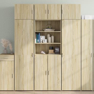vidaXL Opbergkast 70x42,5x225 cm bewerkt hout sonoma, Verzenden