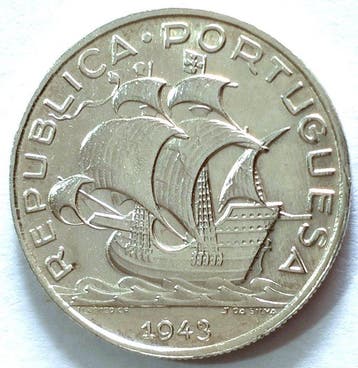 Portugal. Republic. 5 Escudos -1943 (Zonder minimumprijs)