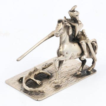 Th. H. de Droog. - Figurine - Sint-Joris en de draak -, Antiek en Kunst