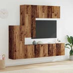 vidaXL TV Wand Eenheid Wandgemonteerd 5 pcs Oud Hout Bewerkt, Huis en Inrichting, Verzenden, Nieuw