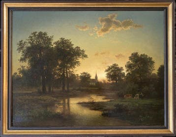 August Weber (1817-1873) - As the Sun sets