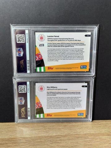 Lot 2x Topps Now Euro - Nico Williams & Lamine Yamal - PSA