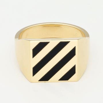 Ring - 14 karaat Geel goud Onyx
