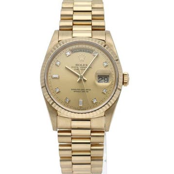 Rolex - Day date watch 10P diamond - 18238A(W) - Homme -, Bijoux, Sacs & Beauté