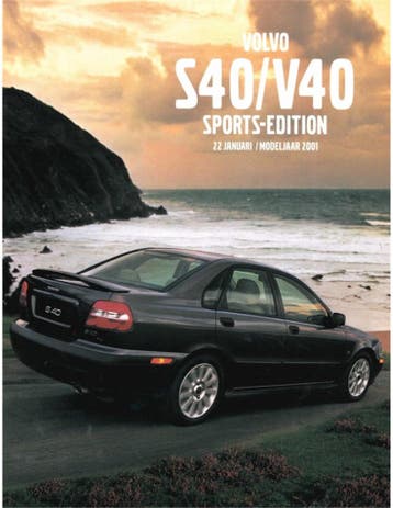 2001 VOLVO S40 | V40 SPORTS EDITION BROCHURE NEDERLANDS, Ophalen of Verzenden, Nieuw