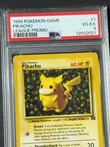 Pokémon - 1 Graded card - #1 Pikachu (1999) Pokemon League, Hobby en Vrije tijd, Nieuw