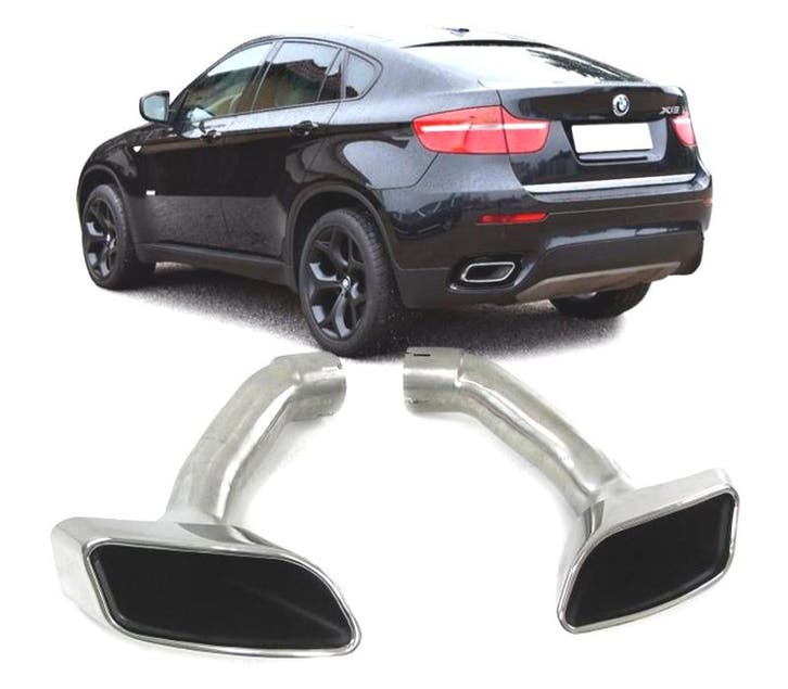 EMBOUTS DÉCHAPPEMENT BMW X6 E71 08-14 LOOK M CHROMÉ + CADRE, Auto-onderdelen, Uitlaatsystemen, Verzenden