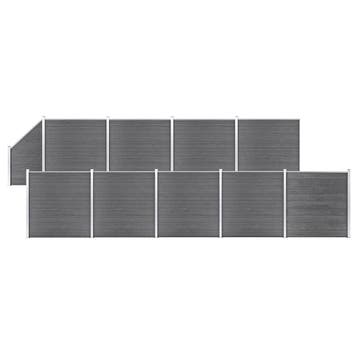 vidaXL Schuttingset 9 vierkant en 1 schuin 1657x186 cm HKC, Verzenden, Nieuw