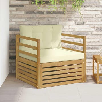 vidaXL Buitensofa Wit en crèmekleurig, Verzenden, Nieuw
