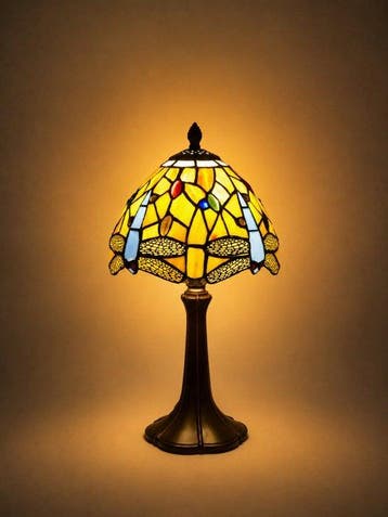 Lampe de table - Métal, Stained glass