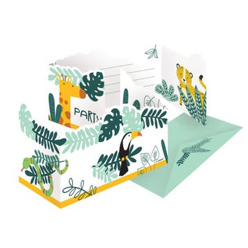 Uitnodigingen Jungle Dieren 8st, Verzenden, Nieuw