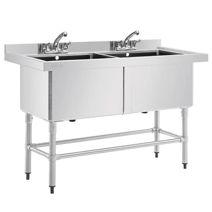 Spoeltafel | RVS | 2 Grote Spoelbakken | Achteropstand |, Zakelijke goederen, Horeca | Keukenapparatuur, Nieuw in verpakking, Verzenden