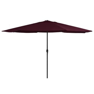 vidaXL Parasol met metalen paal 390 cm bordeauxrood, Verzenden