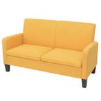 vidaXL Tweezitsbank / zetel 135x65x76 cm geel, Huis en Inrichting, Verzenden, Nieuw
