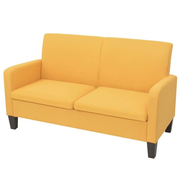 vidaXL Tweezitsbank / zetel 135x65x76 cm geel, Huis en Inrichting, Zetels | Zetels, Nieuw, Verzenden