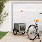 vidaXL Hondenfietstrailer oxfordstof en ijzer grijs en zwart, Verzenden