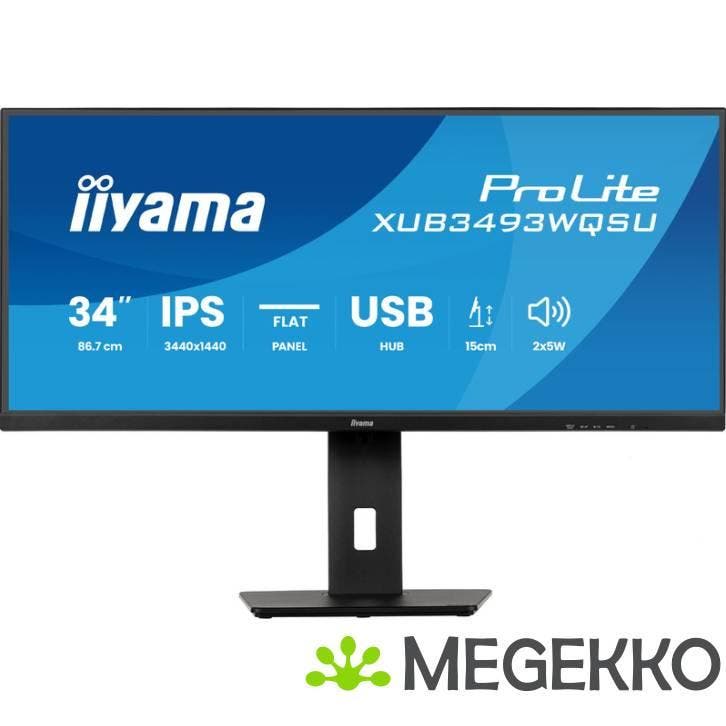 Iiyama ProLite XUB3493WQSU-B6 34  UltraWide Quad HD 120Hz, Computers en Software, Overige Computers en Software, Nieuw, Verzenden