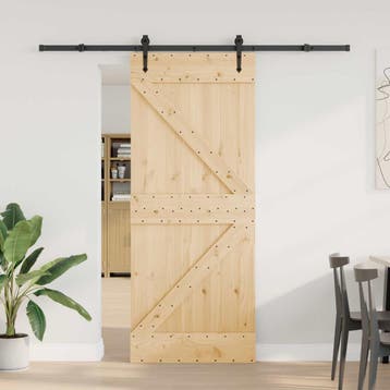 vidaXL Schuifdeur NARVIK Naturel en Zwart 85 x 210 cm (213,5, Verzenden, Nieuw