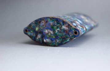 Koper, cloisonné-emaille, zijde, glas - Japan - Meiji