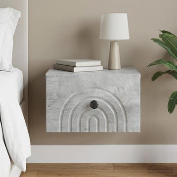 vidaXL Muurbevestigde Nachttafel met lade Betongrijs 33 x, Verzenden, Nieuw