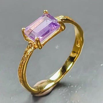 925 zilver, verguld - Amethist - Ring