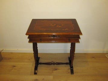 Bijzettafel - Mahonie - Naaitafel