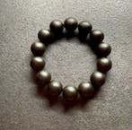 Armband met Baltisch barnsteen kralen in zwart kersenkleur,