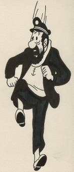 Studios Hergé - 1 Original drawing - Kuifje - Ik moet hier, Nieuw