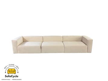 4-zit beige in fluweel, modulair – overstock, Huis en Inrichting, Verzenden, Nieuw
