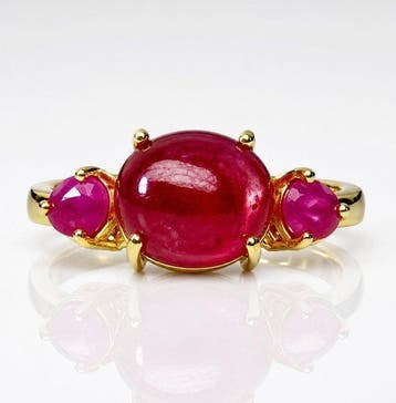 925 zilver verguld - robijn - Ring