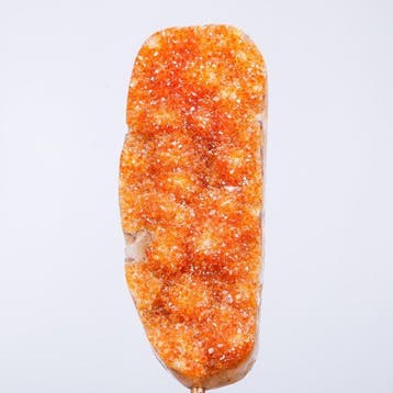 Madera Citrine Quartz Druze op een gouden standaard -