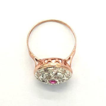 Zonder minimumprijs - Ring - 9 kt. Roségoud, Zilver Spinel -, Nieuw