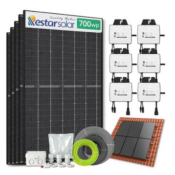 Zonnepanelen pakket voor schuindak - 4.2 kW - 6x 700, Ophalen of Verzenden